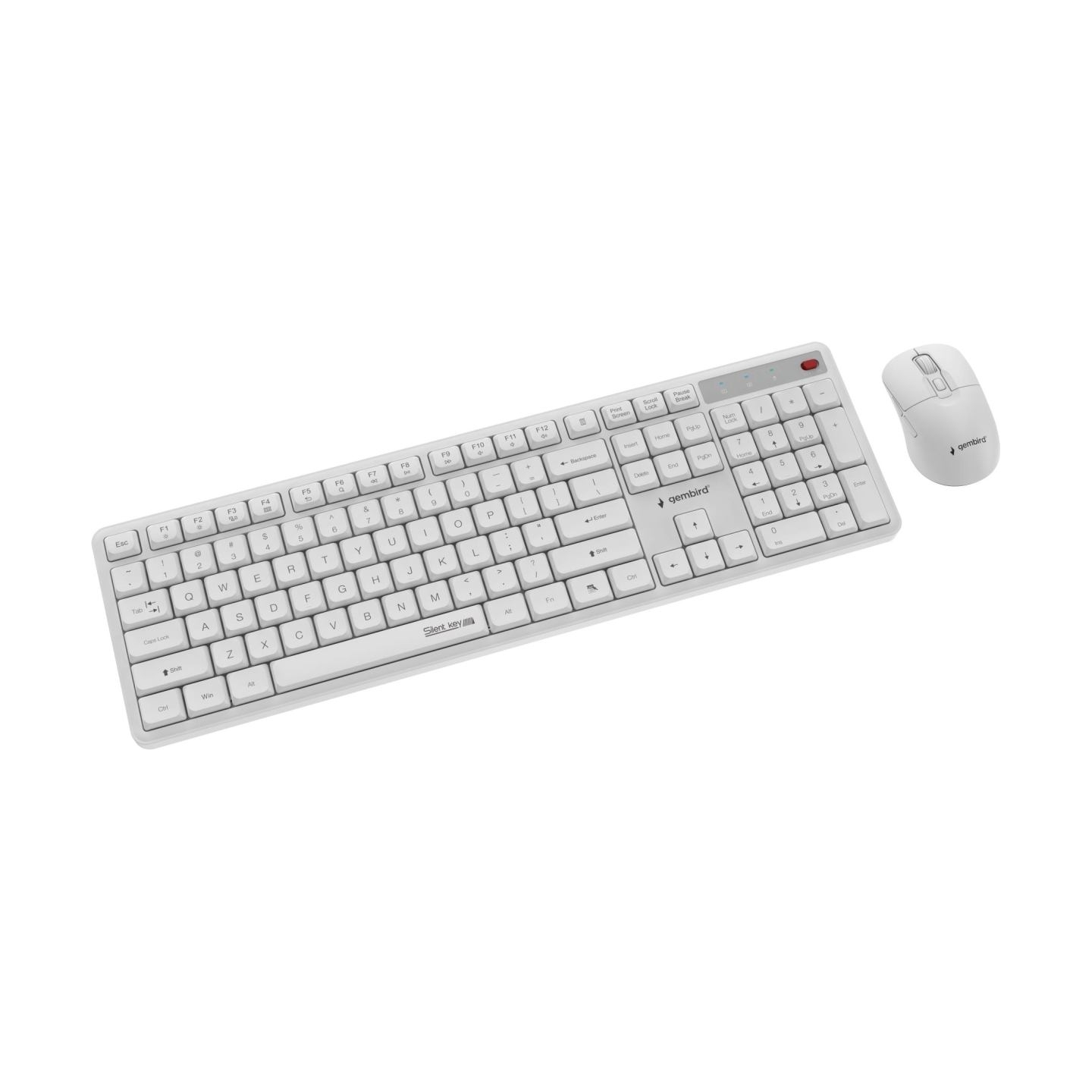 Gembird KEYBOARD +MOUSE WRL ENG/WHITE KBS-WMS-01-W GEMBIRD