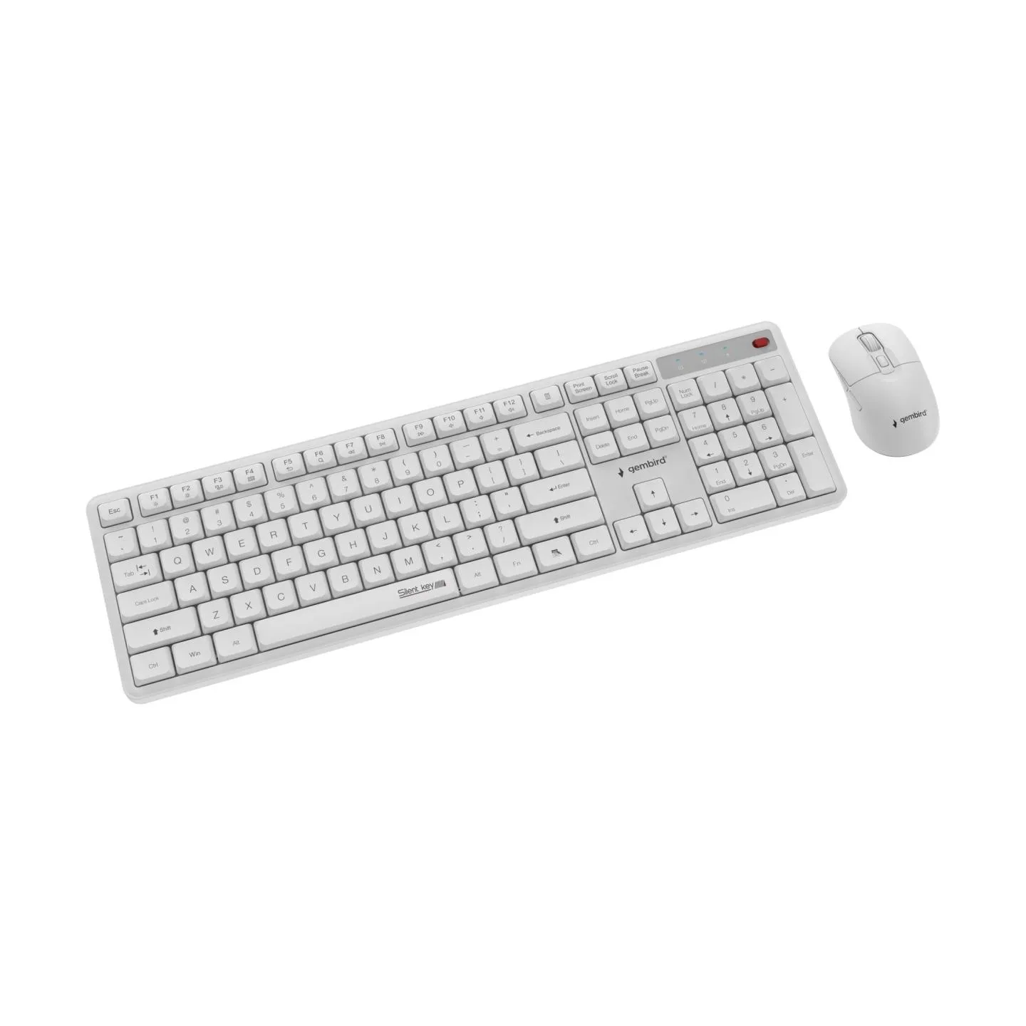 Gembird KEYBOARD +MOUSE WRL ENG/WHITE KBS-WMS-01-W GEMBIRD
