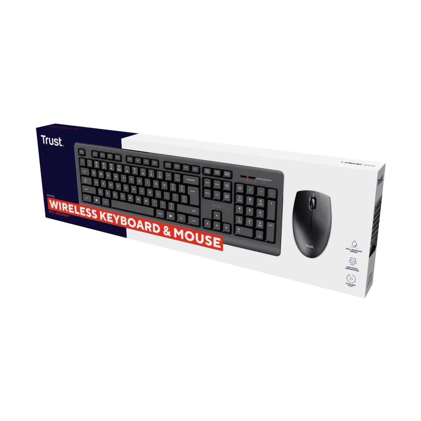 Trust KEYBOARD +MOUSE WRL PRIMO SET/ENG 25347 TRUST