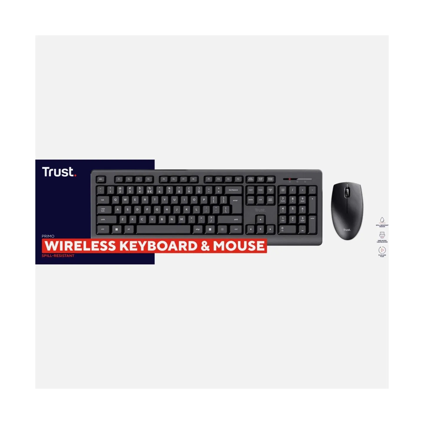 Trust KEYBOARD +MOUSE WRL PRIMO SET/ENG 25347 TRUST