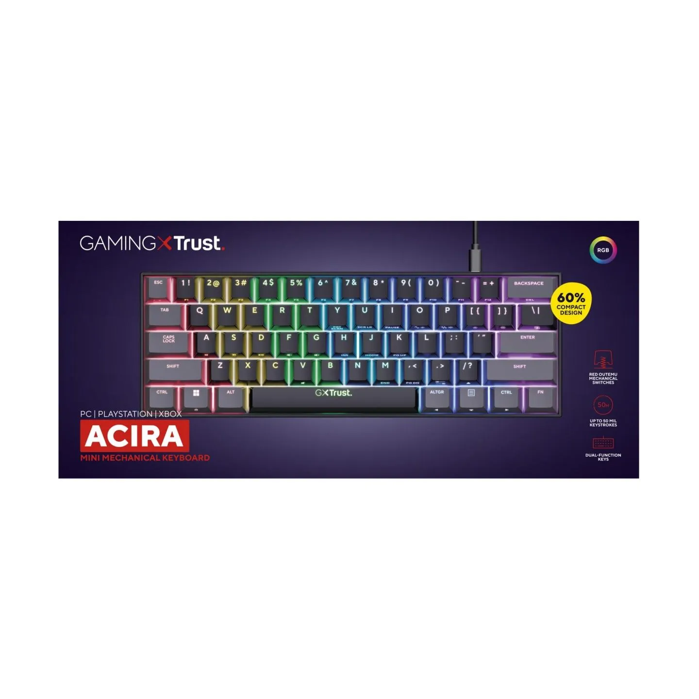 Trust KEYBOARD USB GAMING GXT867/ACIRA MINI 24882 TRUST