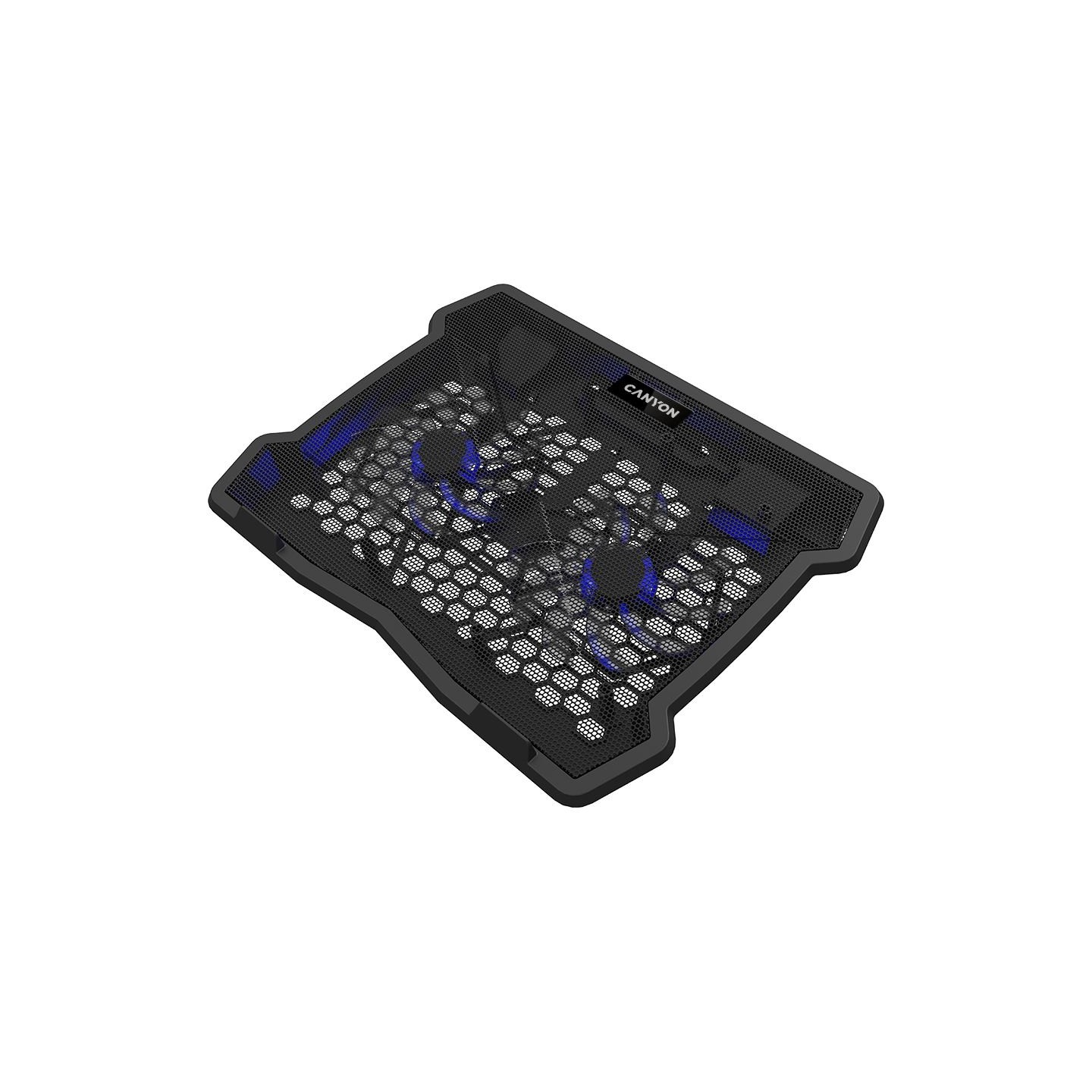 Canyon NS03, Cooling stand dual-fan with 2x2.0 USB hub, support up to 10”-15.6” laptop, ABS plastic and iron, Fans dimension:125