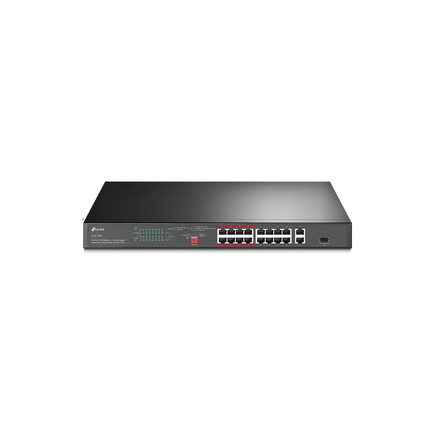 Tp-Link Switch|TP-LINK|Desktop/pedestal|16x10Base-T / 100Base-TX|PoE+ ports 16|TL-SL1218P