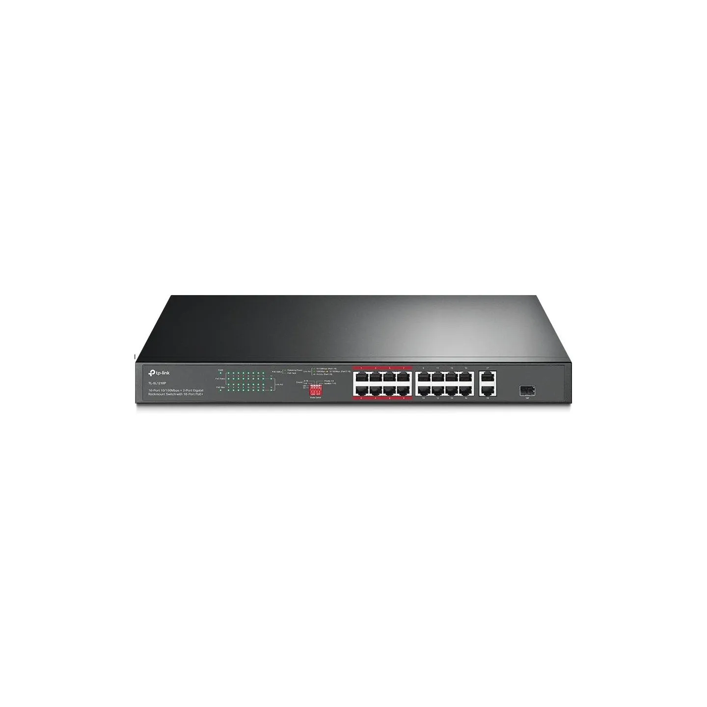 Tp-Link Switch|TP-LINK|Desktop/pedestal|16x10Base-T / 100Base-TX|PoE+ ports 16|TL-SL1218P