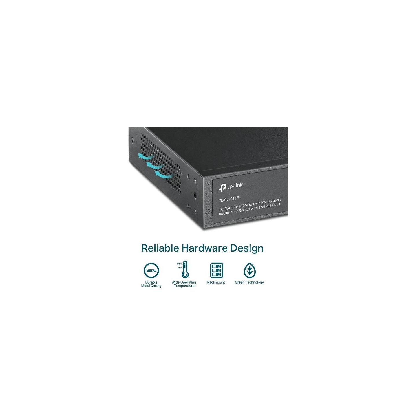 Tp-Link Switch|TP-LINK|Desktop/pedestal|16x10Base-T / 100Base-TX|PoE+ ports 16|TL-SL1218P