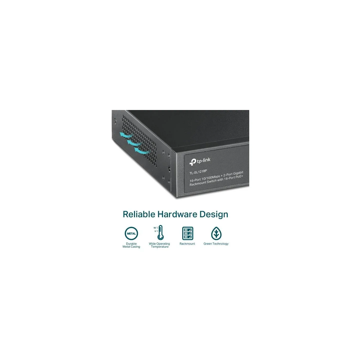 Tp-Link Switch|TP-LINK|Desktop/pedestal|16x10Base-T / 100Base-TX|PoE+ ports 16|TL-SL1218P